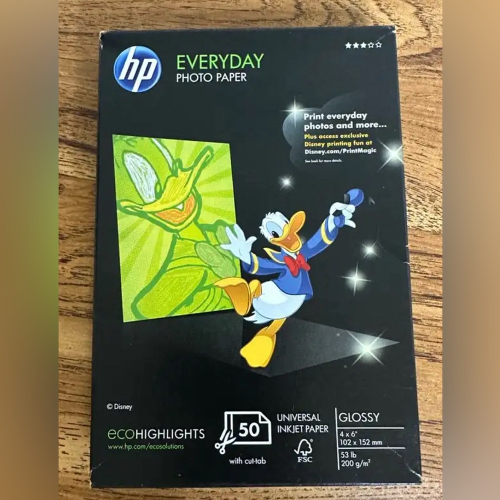 Sealed 4x6 HP photo paper
